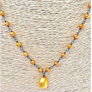 Silpada Orange/Copper Freshwater Pearl Necklace